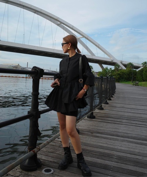 アシメフリルシャツ