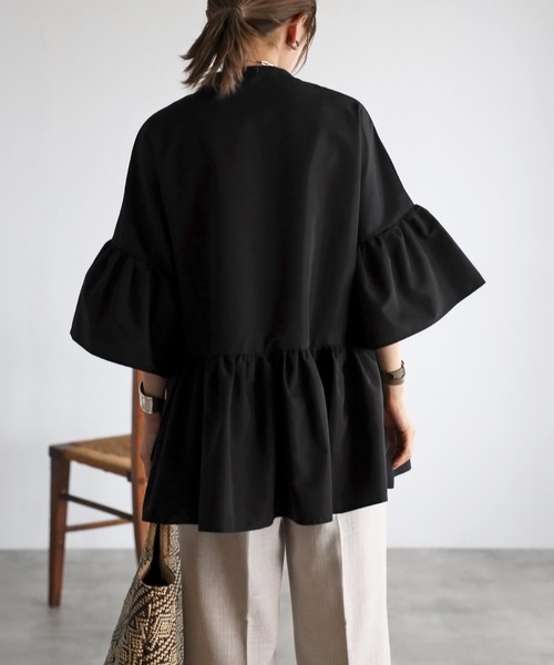 アシメフリルシャツ