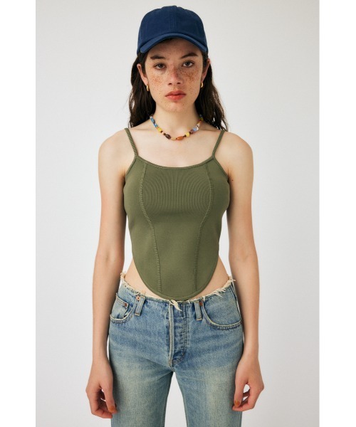 MOUSSY（マウジー）の「CORSET KNIT キャミソール（キャミソール・レディース・ホワイト/ライトパープル/カーキ・FREE）」の19枚目の写真