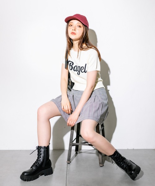 OLIVE des OLIVE（オリーブデオリーブ）の「ロゴジャガードニット　1032050060（ニット/セーター・レディース・ブラック/オフホワイト/レッド/トップグレー・FREE）」の8枚目の写真