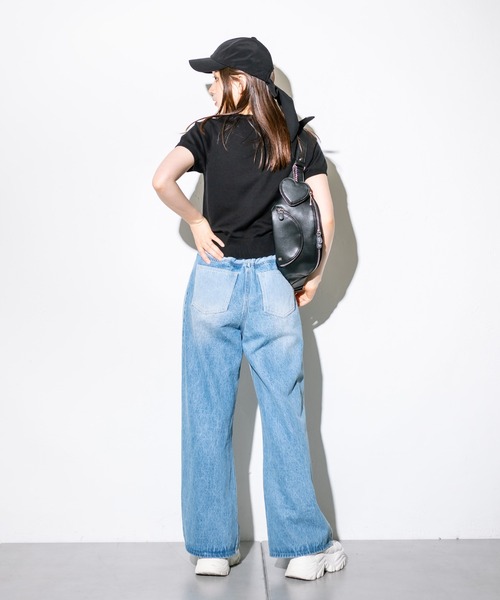 OLIVE des OLIVE（オリーブデオリーブ）の「ロゴジャガードニット　1032050060（ニット/セーター・レディース・ブラック/オフホワイト/レッド/トップグレー・FREE）」の21枚目の写真