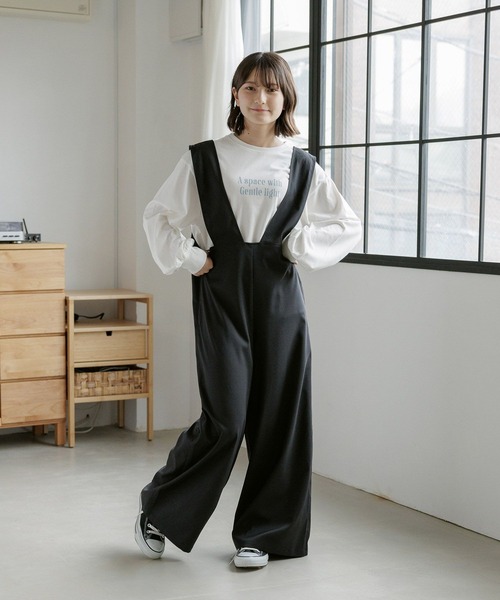 GLOBAL WORK（グローバルワーク）の「2WAYサロペット/AND YUA ANY/967594（サロペット/オーバーオール・キッズ・ブラック/アイボリー・160cm/150cm）」の6枚目の写真