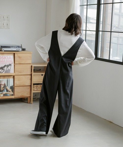 GLOBAL WORK（グローバルワーク）の「2WAYサロペット/AND YUA ANY/967594（サロペット/オーバーオール・キッズ・ブラック/アイボリー・160cm/150cm）」の8枚目の写真