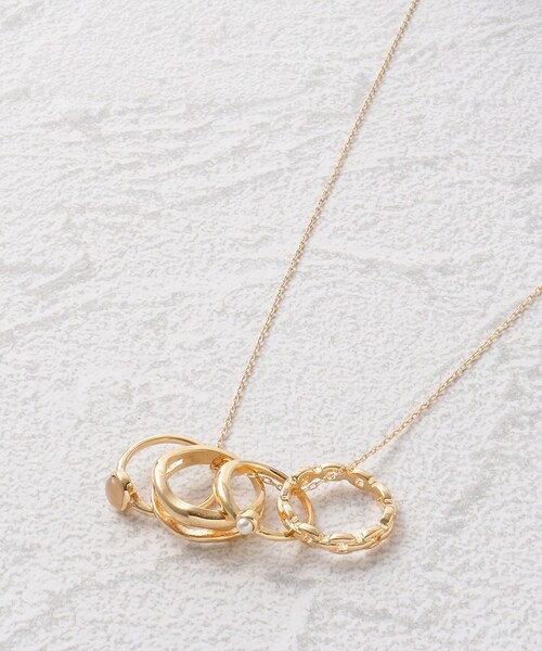 SHOO・LA・RUE(シューラルー)の「◆リングスライダーネックレス(ネックレス・レディース・ピンクゴールド/シルバー/ゴールド・00)」の1枚目の写真