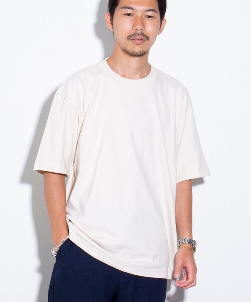 GLOSTER（グロスター）の「【限定展開】【GLOSTER/グロスター】ルーズ クルーネックTシャツ ベーシック（Tシャツ/カットソー・メンズ・ブラック/ホワイト/コーラルピンク/ベージュ・S/M/L/XL）」の11枚目の写真