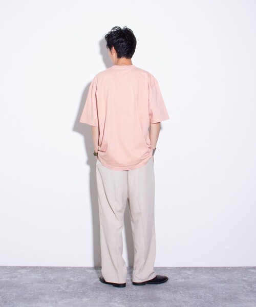 GLOSTER（グロスター）の「【限定展開】【GLOSTER/グロスター】ルーズ クルーネックTシャツ ベーシック（Tシャツ/カットソー・メンズ・ブラック/ホワイト/コーラルピンク/ベージュ・S/M/L/XL）」の15枚目の写真