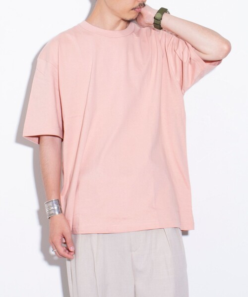 GLOSTER（グロスター）の「【限定展開】【GLOSTER/グロスター】ルーズ クルーネックTシャツ ベーシック（Tシャツ/カットソー・メンズ・ブラック/ホワイト/コーラルピンク/ベージュ・S/M/L/XL）」の17枚目の写真