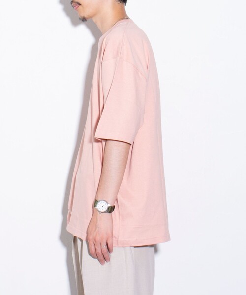 GLOSTER（グロスター）の「【限定展開】【GLOSTER/グロスター】ルーズ クルーネックTシャツ ベーシック（Tシャツ/カットソー・メンズ・ブラック/ホワイト/コーラルピンク/ベージュ・S/M/L/XL）」の18枚目の写真