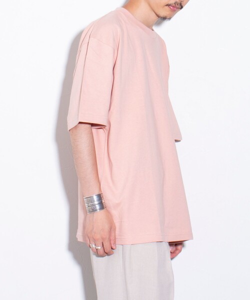 GLOSTER（グロスター）の「【限定展開】【GLOSTER/グロスター】ルーズ クルーネックTシャツ ベーシック（Tシャツ/カットソー・メンズ・ブラック/ホワイト/コーラルピンク/ベージュ・S/M/L/XL）」の20枚目の写真