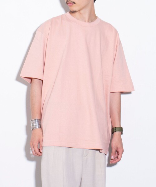 GLOSTER（グロスター）の「【限定展開】【GLOSTER/グロスター】ルーズ クルーネックTシャツ ベーシック（Tシャツ/カットソー・メンズ・ブラック/ホワイト/コーラルピンク/ベージュ・S/M/L/XL）」の21枚目の写真