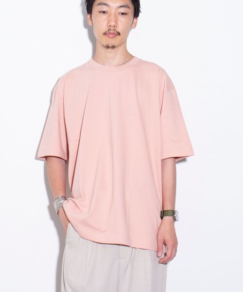 GLOSTER（グロスター）の「【限定展開】【GLOSTER/グロスター】ルーズ クルーネックTシャツ ベーシック（Tシャツ/カットソー・メンズ・ブラック/ホワイト/コーラルピンク/ベージュ・S/M/L/XL）」の22枚目の写真