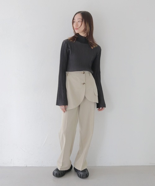 CLEIO（クレイオ）の「【CLEIO】二重臼ベルスリーブハイネックニット/DOUBLE MILL BELL SLEEVE HIGH NECK KNIT/986-10626（ニット/セーター・レディース・アイボリー/サックスブルー/ベージュ/ピンクベージュ/ライトグレー/ブラック・FREE）」の22枚目の写真