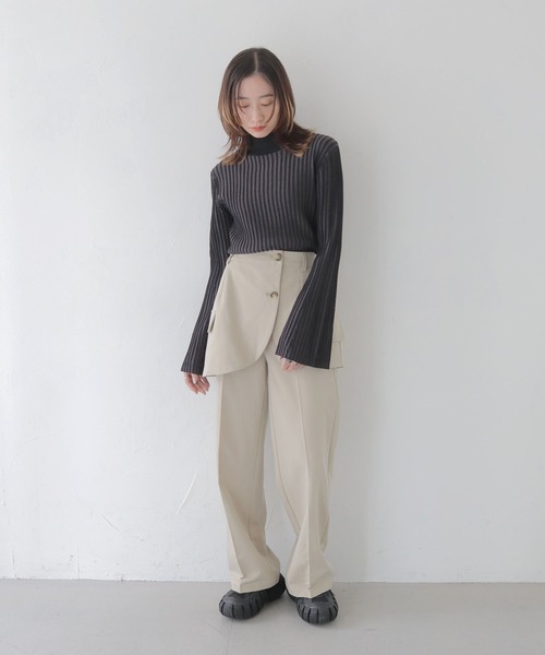 CLEIO（クレイオ）の「【CLEIO】二重臼ベルスリーブハイネックニット/DOUBLE MILL BELL SLEEVE HIGH NECK KNIT/986-10626（ニット/セーター・レディース・アイボリー/サックスブルー/ベージュ/ピンクベージュ/ライトグレー/ブラック・FREE）」の21枚目の写真