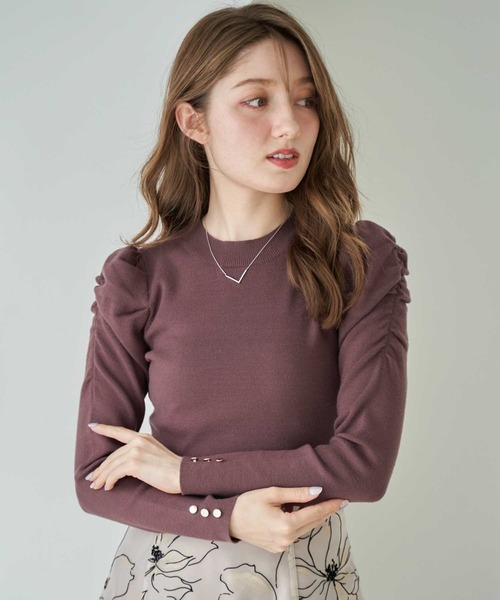 NOELA（ノエラ）の「パワショルハイネックニット（ニット/セーター・レディース・オフホワイト/ブラウン/ボルドー/ブラック・フリー）」の3枚目の写真