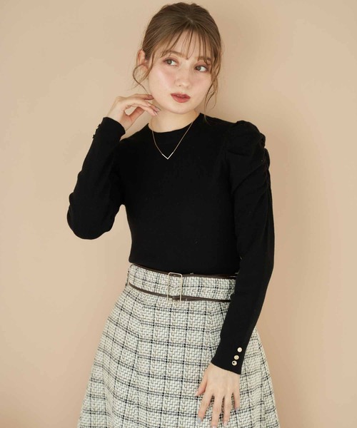 NOELA（ノエラ）の「パワショルハイネックニット（ニット/セーター・レディース・オフホワイト/ブラウン/ボルドー/ブラック・フリー）」の6枚目の写真