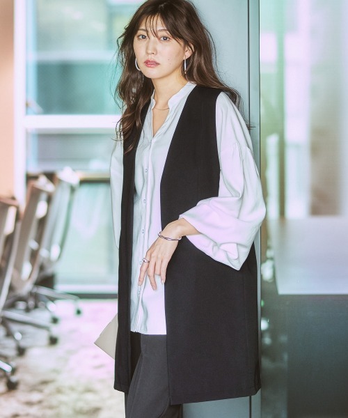 7days Life Styling（セブンデイズライフスタイリング）の「ジレロングタイプ（ベスト・レディース・ライトベージュ/ブラック・LL/L/M/S）」の17枚目の写真