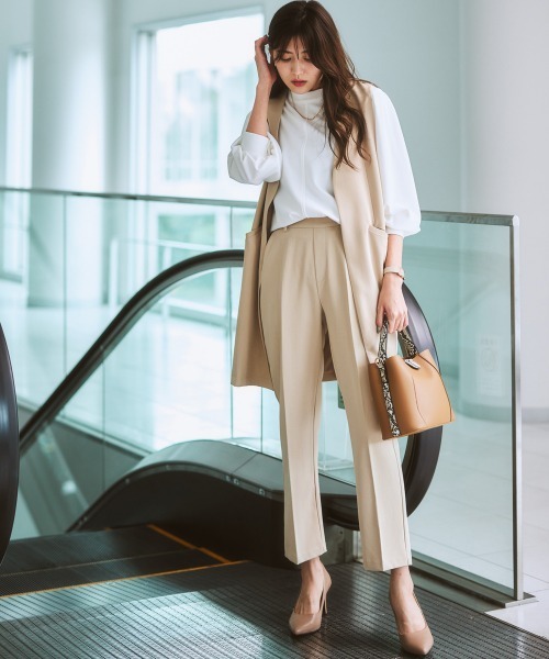 7days Life Styling（セブンデイズライフスタイリング）の「ジレロングタイプ（ベスト・レディース・ライトベージュ/ブラック・LL/L/M/S）」の9枚目の写真