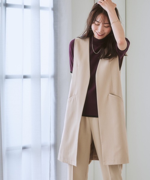 7days Life Styling（セブンデイズライフスタイリング）の「ジレロングタイプ（ベスト・レディース・ライトベージュ/ブラック・LL/L/M/S）」の11枚目の写真