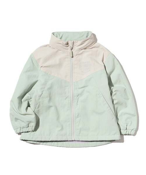 SHOO・LA・RUE（シューラルー）の「◆【110-140cm】裏フリースナイロン切替ブルゾン（ブルゾン・キッズ・グリーン系5/ライトパープル/ブラック系4/パープル系2・11/12/13/14）」の2枚目の写真