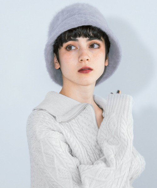 PAGEBOY(ページボーイ)の「アンゴラバケハ(ハット・レディース・ブラック/ホワイト/グレー・FREE)」の3枚目の写真