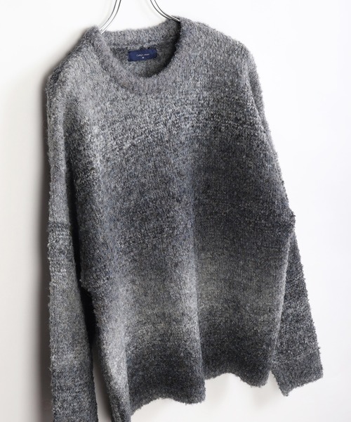 WESTSEA（ウエストシー）の「ブークレ―ヤーン グラデーションニット オーバーサイズクルー（ニット/セーター・メンズ・グレー/ホワイト系その他/チェリーピンク/ブルー/ブラウン/マスタード/ブルーパープル/ワイン・M/L）」の11枚目の写真