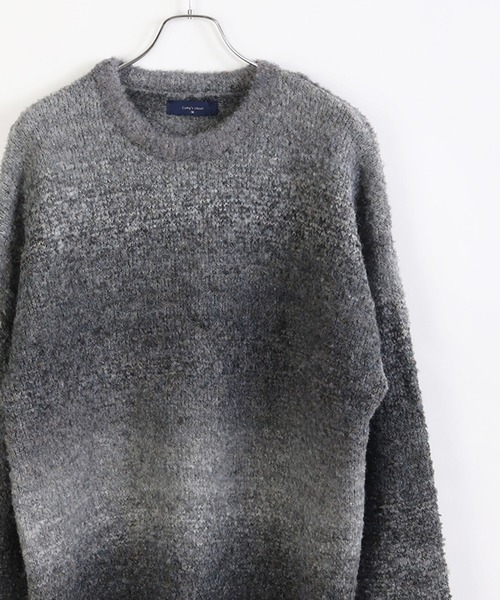 WESTSEA（ウエストシー）の「ブークレ―ヤーン グラデーションニット オーバーサイズクルー（ニット/セーター・メンズ・グレー/ホワイト系その他/チェリーピンク/ブルー/ブラウン/マスタード/ブルーパープル/ワイン・M/L）」の13枚目の写真