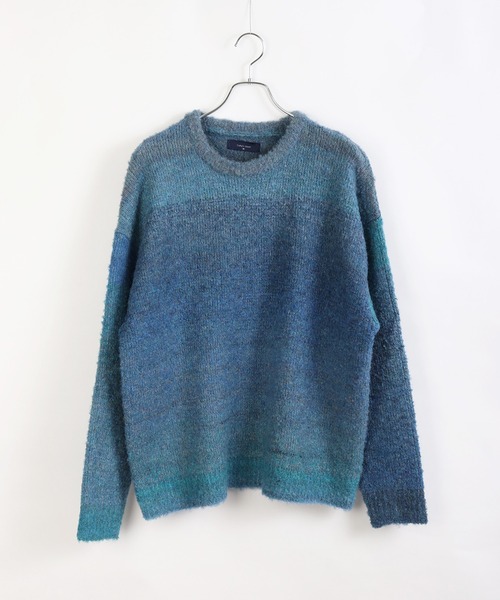 WESTSEA（ウエストシー）の「ブークレ―ヤーン グラデーションニット オーバーサイズクルー（ニット/セーター・メンズ・グレー/ホワイト系その他/チェリーピンク/ブルー/ブラウン/マスタード/ブルーパープル/ワイン・M/L）」の14枚目の写真