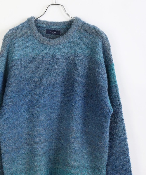 WESTSEA（ウエストシー）の「ブークレ―ヤーン グラデーションニット オーバーサイズクルー（ニット/セーター・メンズ・グレー/ホワイト系その他/チェリーピンク/ブルー/ブラウン/マスタード/ブルーパープル/ワイン・M/L）」の18枚目の写真