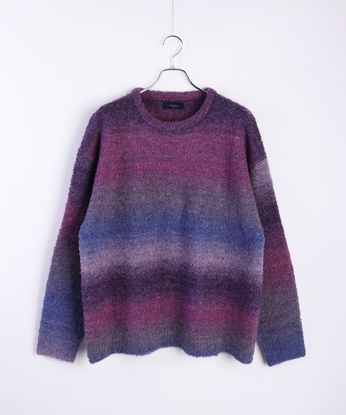 WIND AND SEA SEAロゴ ニットセーター ダークグレーL セーター ニット Buyer's Select/モヘアライクビッグシルエット