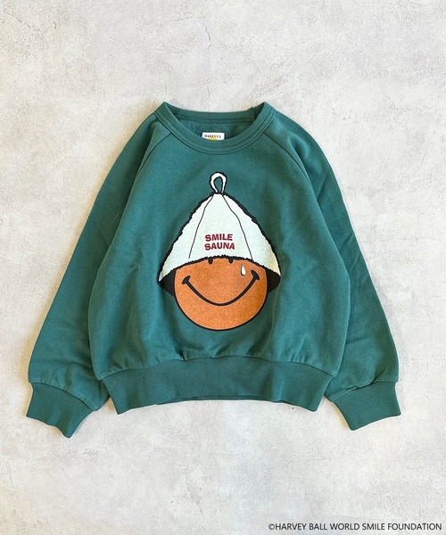 MARKEY'S（マーキーズ）の「【HARVEY BALL】別注SMILEY FACEプリントトレーナー（80～150cm）（スウェット・キッズ・杢グレー/グリーン/ワインレッド/ブラック・150/140/130/120/110/100/95/90/80）」の12枚目の写真