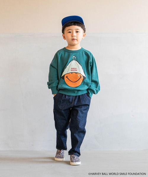 MARKEY'S（マーキーズ）の「【HARVEY BALL】別注SMILEY FACEプリントトレーナー（80～150cm）（スウェット・キッズ・杢グレー/グリーン/ワインレッド/ブラック・150/140/130/120/110/100/95/90/80）」の13枚目の写真