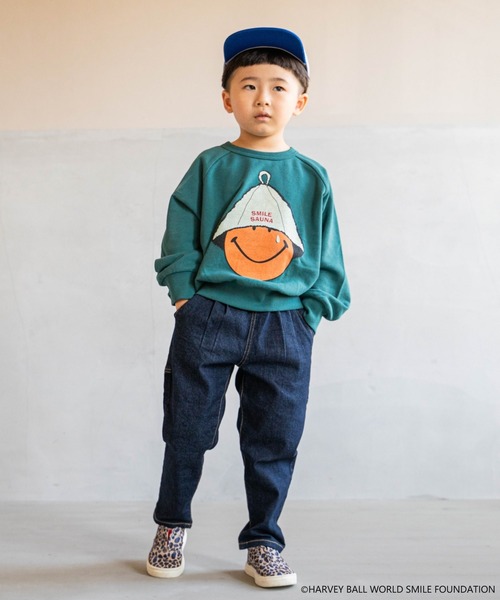 MARKEY'S（マーキーズ）の「【HARVEY BALL】別注SMILEY FACEプリントトレーナー（80～150cm）（スウェット・キッズ・杢グレー/グリーン/ワインレッド/ブラック・150/140/130/120/110/100/95/90/80）」の14枚目の写真