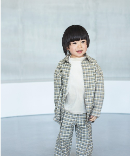 ooju（オージュ）の「【入荷禁止】【ooju】チェックシャツ（シャツ/ブラウス・キッズ・ネイビー/ベージュ・2/3/4/1）」の3枚目の写真