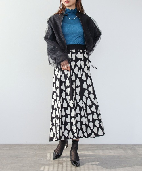 Cepica（セピカ）の「ハート柄ジャガーニットスカート（スカート・レディース・オフホワイト/ブラック・FREE）」の17枚目の写真