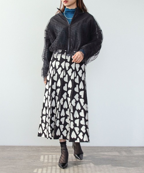 Cepica（セピカ）の「ハート柄ジャガーニットスカート（スカート・レディース・オフホワイト/ブラック・FREE）」の21枚目の写真