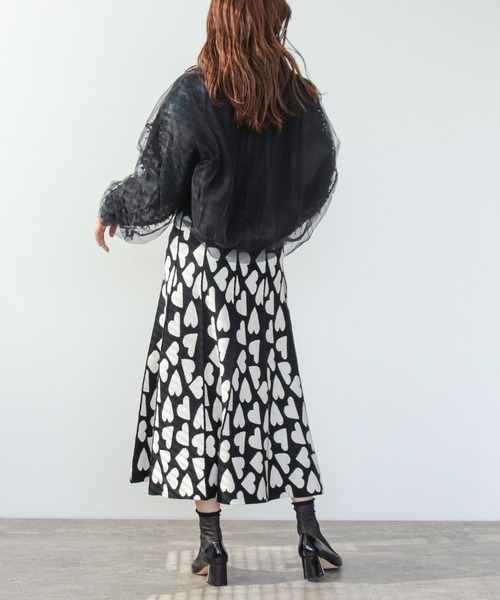 Cepica（セピカ）の「ハート柄ジャガーニットスカート（スカート・レディース・オフホワイト/ブラック・FREE）」の20枚目の写真