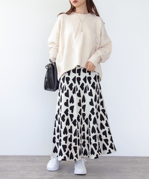 Cepica（セピカ）の「ハート柄ジャガーニットスカート（スカート・レディース・オフホワイト/ブラック・FREE）」の22枚目の写真