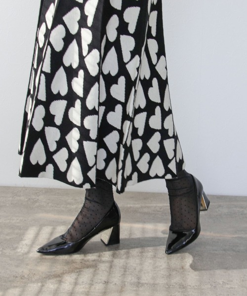 Cepica（セピカ）の「ハート柄ジャガーニットスカート（スカート・レディース・オフホワイト/ブラック・FREE）」の18枚目の写真