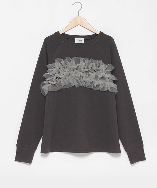 petit main LIEN（プティマインリアン）の「【LADIES】チュールフリルトップス（シャツ/ブラウス・レディース・チャコールグレー/オフホワイト/ブラック・FREE）」の16枚目の写真