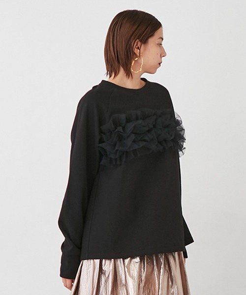 petit main LIEN（プティマインリアン）の「【LADIES】チュールフリルトップス（シャツ/ブラウス・レディース・チャコールグレー/オフホワイト/ブラック・FREE）」の19枚目の写真