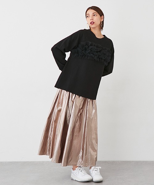 petit main LIEN（プティマインリアン）の「【LADIES】チュールフリルトップス（シャツ/ブラウス・レディース・チャコールグレー/オフホワイト/ブラック・FREE）」の20枚目の写真