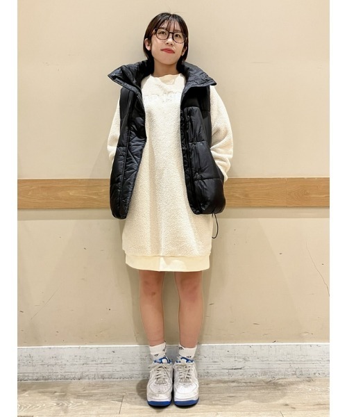 GAP（ギャップ）の「GAP1969アーチロゴ ボア スウェットミニワンピース（ワンピース・レディース・ブラック/ホワイト系その他/ピンク・XS/XL/XXS/L/M/S）」の10枚目の写真