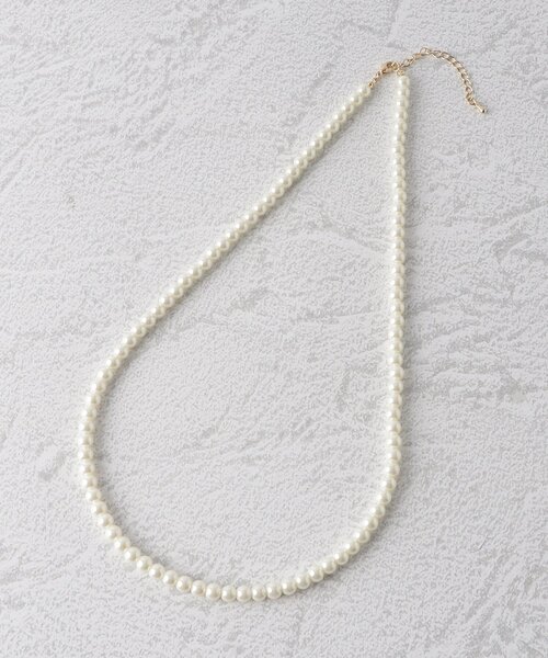 OPAQUE.CLIP（オペークドットクリップ）の「◆ガラスパールネックレス（ロング）/セレモニー対応（ネックレス・レディース・オフホワイト・00）」の3枚目の写真