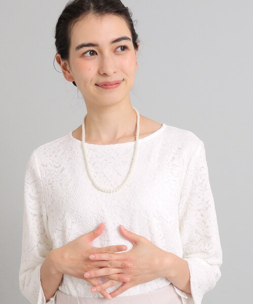 OPAQUE.CLIP（オペークドットクリップ）の「◆ガラスパールネックレス（ロング）/セレモニー対応（ネックレス・レディース・オフホワイト・00）」の7枚目の写真