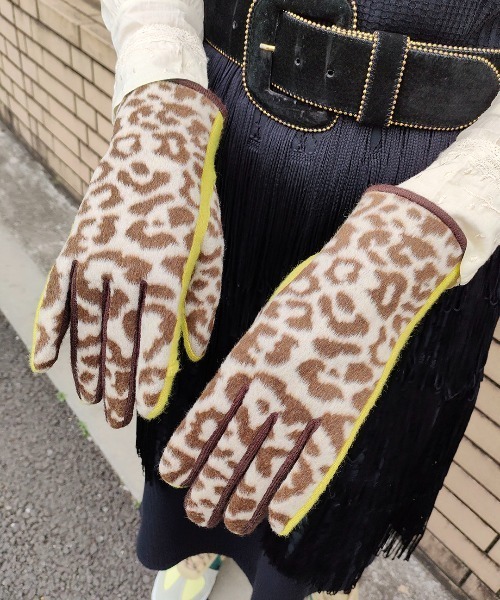 Casselini（キャセリーニ）の「Casselini(キャセリーニ)ジャガードグローブ（手袋・レディース・グリーン/レッド/イエロー/ベージュ・FREE）」の21枚目の写真