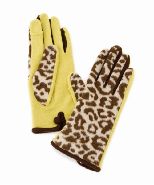 Casselini（キャセリーニ）の「Casselini(キャセリーニ)ジャガードグローブ（手袋・レディース・グリーン/レッド/イエロー/ベージュ・FREE）」の5枚目の写真