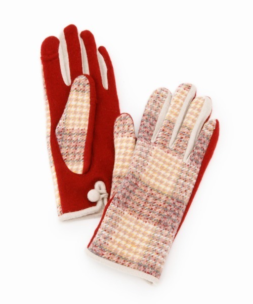 Casselini（キャセリーニ）の「Casselini(キャセリーニ)ジャガードグローブ（手袋・レディース・グリーン/レッド/イエロー/ベージュ・FREE）」の6枚目の写真