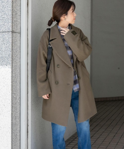 更に値下げ！アーバンリサーチドアーズ　ジャパンファブリックミドルコート　ネイビー URBAN RESEARCH DOORS（アーバンリサーチドアーズ）の「JAPAN