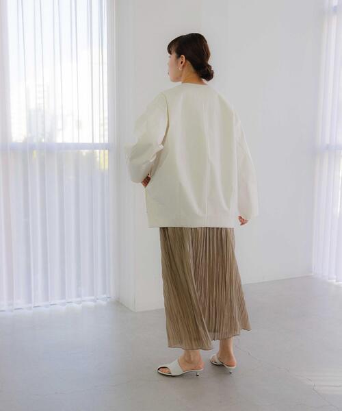 EMMEL REFINES EM バックサテン ジップ ノーカラーコート UNITED ARROWS LTD. OUTLET｜<EMMEL REFINES>EM バックサテン
