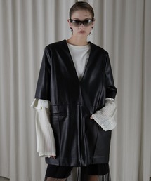 PRANK PROJECT | 【24SPRING PRE ORDER】ヴィーガンレザーボクシーチュニック / Vegan Leather Boxy Tunic(チュニック)